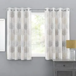 Luxury Collection Jacquard Trees Dove Grey Eyelet Curtains 12 Luxury Collection Jacquard Trees Dove Grey Eyelet Curtains -Dunelm Shop 30707785 alt05