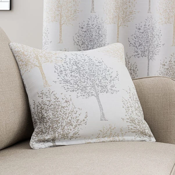 Luxury Collection Jacquard Trees Dove Grey Eyelet Curtains 8 Luxury Collection Jacquard Trees Dove Grey Eyelet Curtains - Image 6
