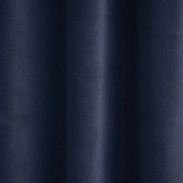 Luxury Collection Peyton Indigo Blue Velvet Eyelet Curtains 5 Luxury Collection Peyton Indigo Blue Velvet Eyelet Curtains - Image 3