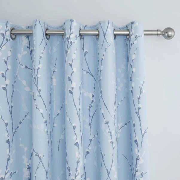 Dunelm Belle Blue Blackout Eyelet Curtains 3 Dunelm Belle Blue Blackout Eyelet Curtains