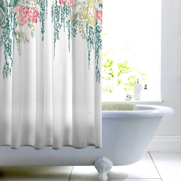 Dunelm Tropique Green Shower Curtain 3 Dunelm Tropique Green Shower Curtain