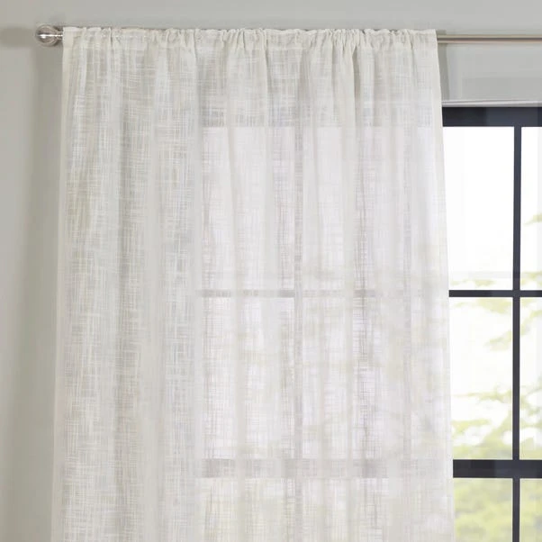 Dunelm Montego White Slot Top Single Voile Panel 3 Dunelm Montego White Slot Top Single Voile Panel