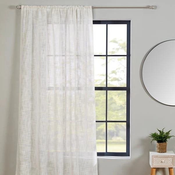 Dunelm Montego White Slot Top Single Voile Panel 4 Dunelm Montego White Slot Top Single Voile Panel - Image 2