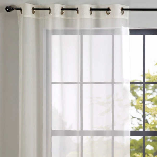 Dunelm Sheer Elegance Ivory Eyelet Voile Panel 3 Dunelm Sheer Elegance Ivory Eyelet Voile Panel