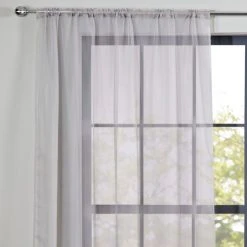 Dunelm Sheer Elegance Grey Slot Top Single Voile Panel