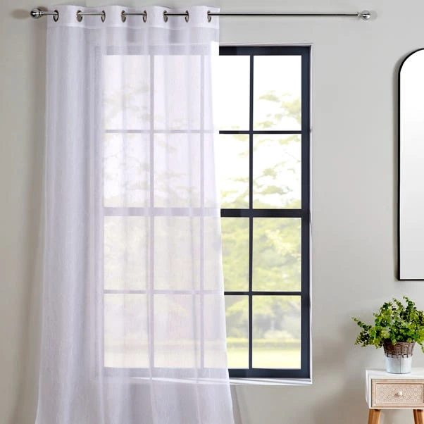 Dunelm Crushed White Eyelet Single Voile Panel 4 Dunelm Crushed White Eyelet Single Voile Panel - Image 2