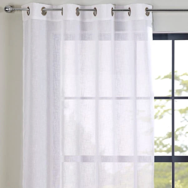 Dunelm Boucle White Eyelet Voile Panel 3 Dunelm Boucle White Eyelet Voile Panel