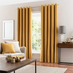 Dunelm Luna Brushed Old Gold Blackout Eyelet Curtains 9 Dunelm Luna Brushed Old Gold Blackout Eyelet Curtains -Dunelm Shop 30716741 alt01
