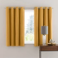 Dunelm Luna Brushed Old Gold Blackout Eyelet Curtains 12 Dunelm Luna Brushed Old Gold Blackout Eyelet Curtains -Dunelm Shop 30716741 alt05