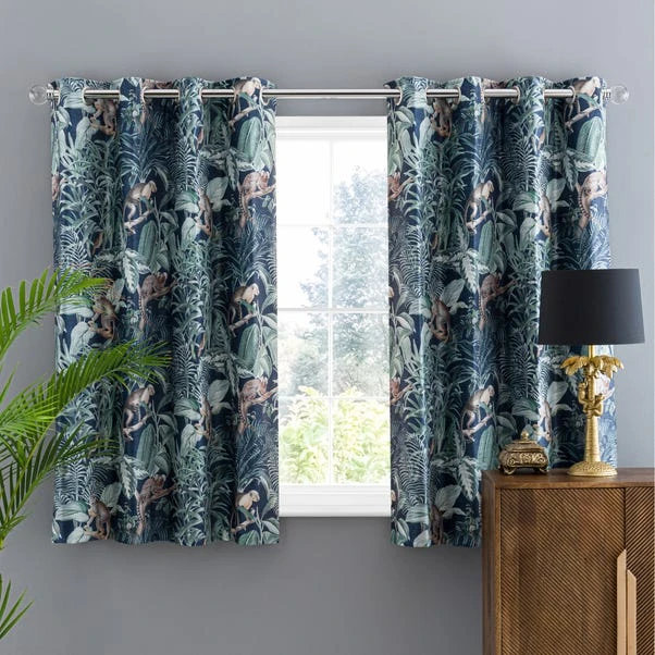 Luxury Collection Jungle Luxe Navy Chenille Eyelet Curtains 7 Luxury Collection Jungle Luxe Navy Chenille Eyelet Curtains - Image 5