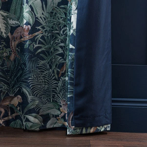 Luxury Collection Jungle Luxe Navy Chenille Eyelet Curtains 8 Luxury Collection Jungle Luxe Navy Chenille Eyelet Curtains - Image 6