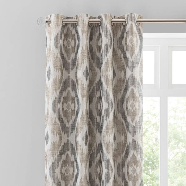 Luxury Collection Ikat Jacquard Eyelet Curtain Natural 3 Luxury Collection Ikat Jacquard Eyelet Curtain Natural
