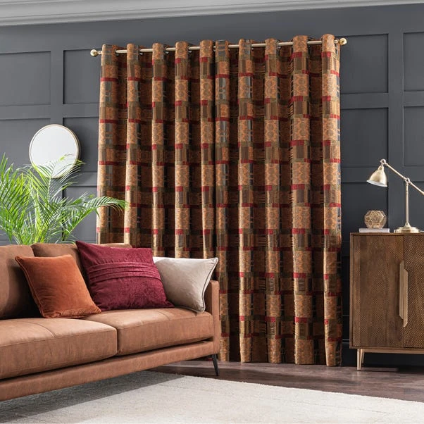 Luxury Collection Prague Chenille Terracotta Eyelet Curtains 6 Luxury Collection Prague Chenille Terracotta Eyelet Curtains - Image 4