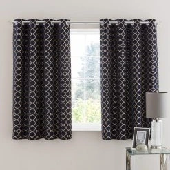 Luxury Collection Chenille Ogee Navy Eyelet Curtains 12 Luxury Collection Chenille Ogee Navy Eyelet Curtains -Dunelm Shop 30716869 alt05