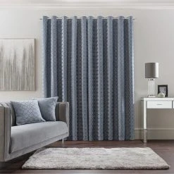 Luxury Collection Chenille Ogee Ashley Blue Eyelet Curtains 11 Luxury Collection Chenille Ogee Ashley Blue Eyelet Curtains -Dunelm Shop 30716880 alt04