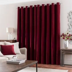 Dunelm Luna Brushed Wine Blackout Eyelet Curtains -Dunelm Shop 30716918 alt04