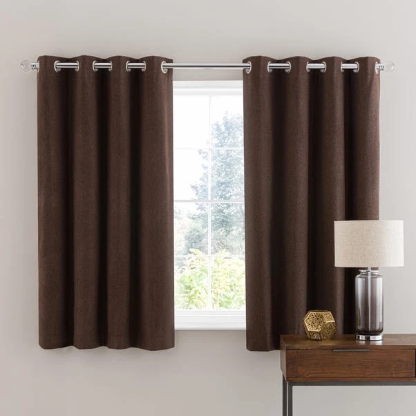 Dunelm Luna Brushed Pine Cone Blackout Eyelet Curtains 7 Dunelm Luna Brushed Pine Cone Blackout Eyelet Curtains - Image 5