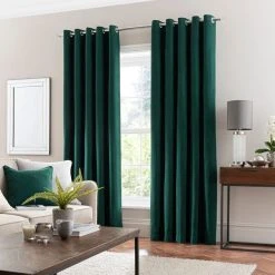 Dunelm Luna Brushed Emerald Blackout Eyelet Curtains 9 Dunelm Luna Brushed Emerald Blackout Eyelet Curtains -Dunelm Shop 30716994 alt01