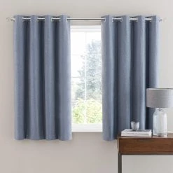 Dunelm Luna Brushed Dusky Blue Blackout Eyelet Curtains 12 Dunelm Luna Brushed Dusky Blue Blackout Eyelet Curtains -Dunelm Shop 30717003 alt05