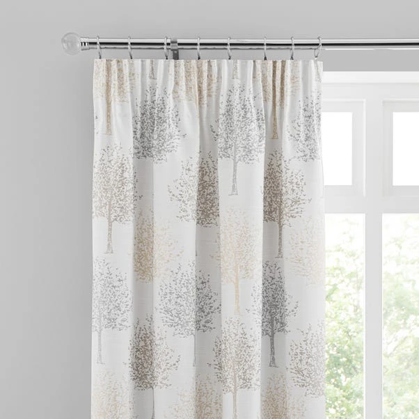 Luxury Collection Jacquard Trees Dove Grey Pencil Pleat Curtains 3 Luxury Collection Jacquard Trees Dove Grey Pencil Pleat Curtains
