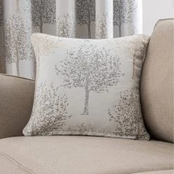 Luxury Collection Jacquard Trees Dove Grey Pencil Pleat Curtains 13 Luxury Collection Jacquard Trees Dove Grey Pencil Pleat Curtains -Dunelm Shop 30717026 alt07