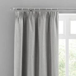 Dunelm Luna Mid Grey Blackout Pencil Pleat Curtains