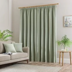 Dunelm Luna Sage Blackout Pencil Pleat Curtains 11 Dunelm Luna Sage Blackout Pencil Pleat Curtains -Dunelm Shop 30717055 alt04