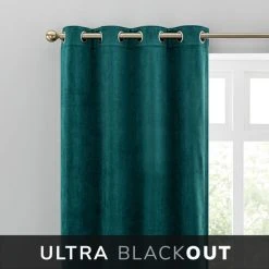 Dunelm Isla Ultra Blackout Emerald Eyelet Curtains