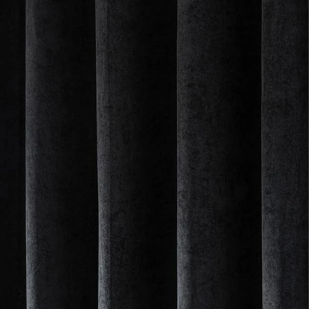 Dunelm Margot Velour Black Eyelet Curtains 5 Dunelm Margot Velour Black Eyelet Curtains - Image 3
