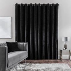 Dunelm Margot Velour Black Eyelet Curtains 11 Dunelm Margot Velour Black Eyelet Curtains -Dunelm Shop 30719769 alt04
