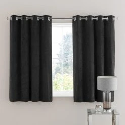 Dunelm Margot Velour Black Eyelet Curtains 12 Dunelm Margot Velour Black Eyelet Curtains -Dunelm Shop 30719769 alt05