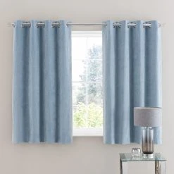 Dunelm Margot Velour Ashley Blue Eyelet Curtains 12 Dunelm Margot Velour Ashley Blue Eyelet Curtains -Dunelm Shop 30719779 alt05