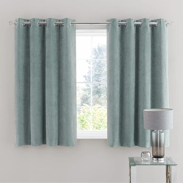 Dunelm Margot Velour Lily Pad Blue Eyelet Curtains 7 Dunelm Margot Velour Lily Pad Blue Eyelet Curtains - Image 5