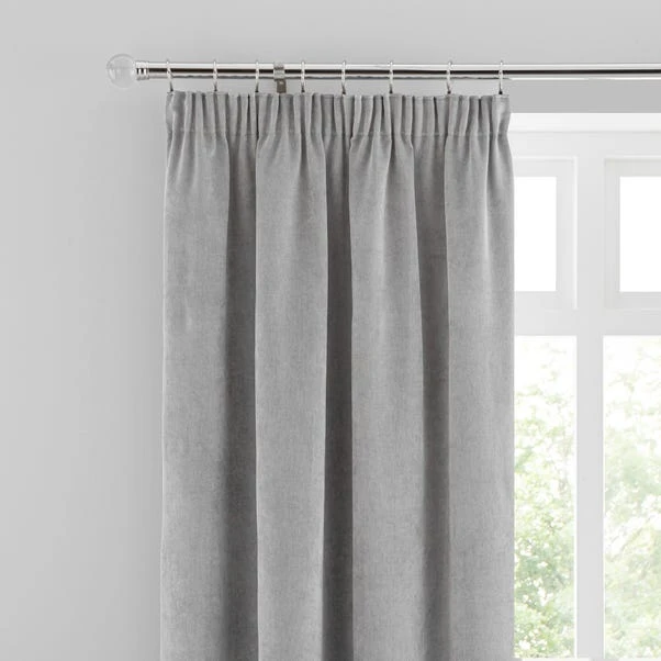 Dunelm Margot Velour Grey Pencil Pleat Curtains 3 Dunelm Margot Velour Grey Pencil Pleat Curtains