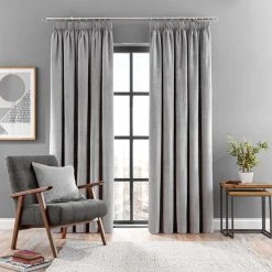 Dunelm Margot Velour Grey Pencil Pleat Curtains 9 Dunelm Margot Velour Grey Pencil Pleat Curtains -Dunelm Shop 30719798 alt01