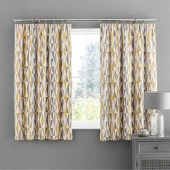 Dunelm Elements Triangles Ochre Chenille Pencil Pleat Curtains 12 Dunelm Elements Triangles Ochre Chenille Pencil Pleat Curtains -Dunelm Shop 30719831 alt05