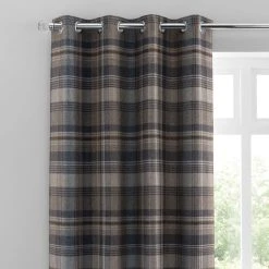Luxury Collection Perth Navy Check Eyelet Curtains