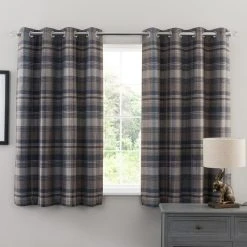 Luxury Collection Perth Navy Check Eyelet Curtains 12 Luxury Collection Perth Navy Check Eyelet Curtains -Dunelm Shop 30719848 alt05