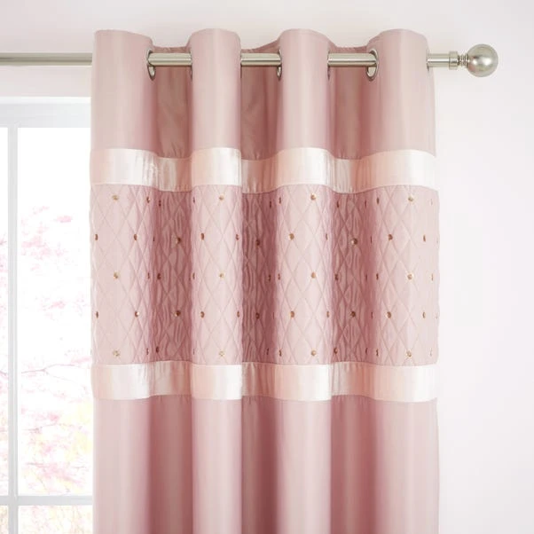 Catherine Lansfield Blush Sequin Cluster Eyelet Curtains 3 Catherine Lansfield Blush Sequin Cluster Eyelet Curtains