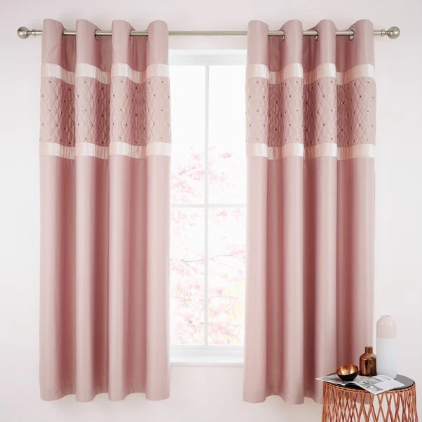 Catherine Lansfield Blush Sequin Cluster Eyelet Curtains 4 Catherine Lansfield Blush Sequin Cluster Eyelet Curtains - Image 2