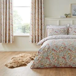 Dunelm Meadow Ditsy Red Blackout Eyelet Curtains 11 Dunelm Meadow Ditsy Red Blackout Eyelet Curtains -Dunelm Shop 30726123 alt03