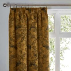 Dunelm Crane Old Gold Pencil Pleat Curtains