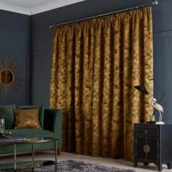 Dunelm Crane Old Gold Pencil Pleat Curtains 12 Dunelm Crane Old Gold Pencil Pleat Curtains -Dunelm Shop 30726932 alt04