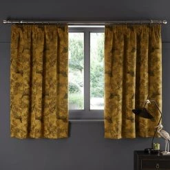 Dunelm Crane Old Gold Pencil Pleat Curtains 13 Dunelm Crane Old Gold Pencil Pleat Curtains -Dunelm Shop 30726932 alt05
