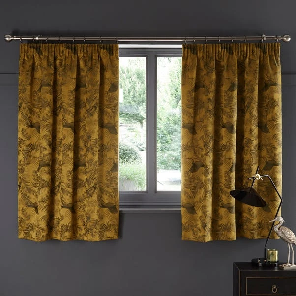 Dunelm Crane Old Gold Pencil Pleat Curtains 8 Dunelm Crane Old Gold Pencil Pleat Curtains - Image 6