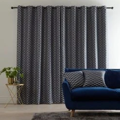 Dunelm Symmetry Navy Eyelet Curtains 10 Dunelm Symmetry Navy Eyelet Curtains -Dunelm Shop 30727025 alt04