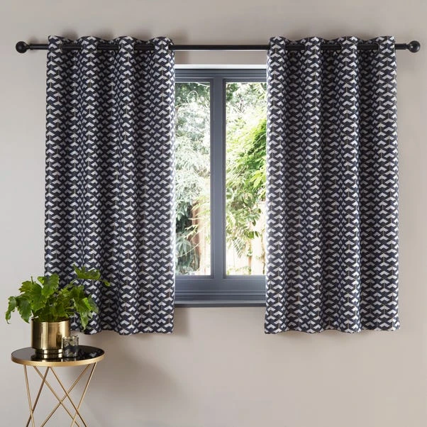 Dunelm Symmetry Navy Eyelet Curtains 6 Dunelm Symmetry Navy Eyelet Curtains - Image 4