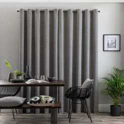 Elements Oslo Navy Blue Eyelet Curtains -Dunelm Shop 30729083 alt04