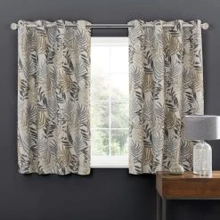 Luxury Collection Leaf Jacquard Grey Eyelet Curtains 12 Luxury Collection Leaf Jacquard Grey Eyelet Curtains -Dunelm Shop 30729205 alt05