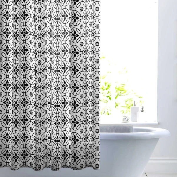 Dunelm Geo Tile Black Shower Curtain 3 Dunelm Geo Tile Black Shower Curtain
